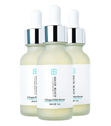 South Beach Collagen Filler Serum bottle with dropper
